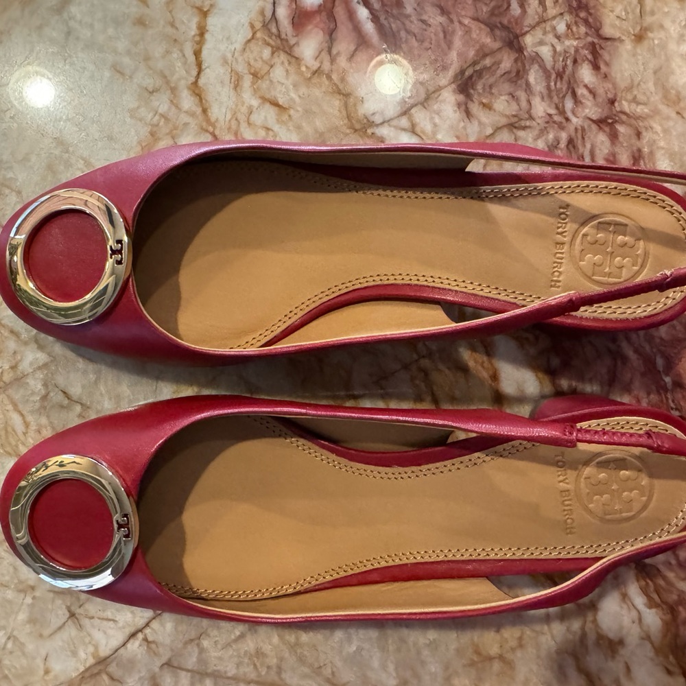 Beautiful Red Tory Burch Caterina Slingback